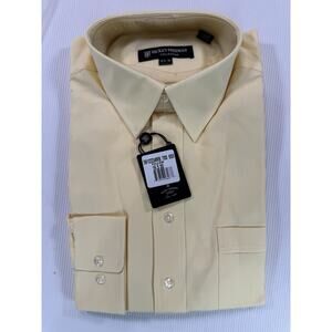 Hickey Freeman Dress Shirt Yellow Textured 16.5 35 NWT Canada
